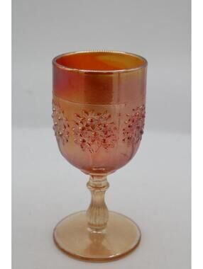 Vintage Fenton Glass Marigold Carnival Glass Tree Goblet 5.5" Tall 2.5" Wide